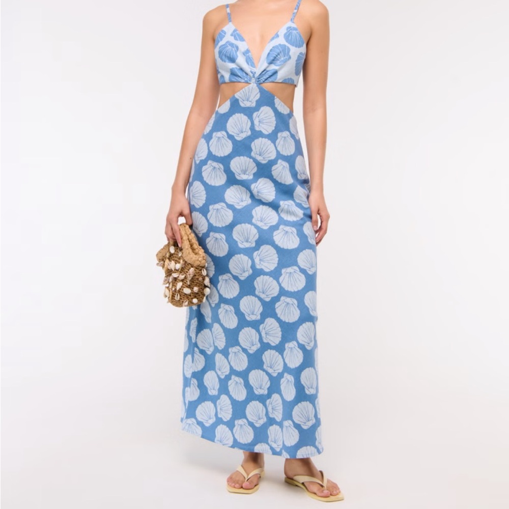 Abercrombie & Fitch Blue and White Backless Dress - Picture 2 of 7